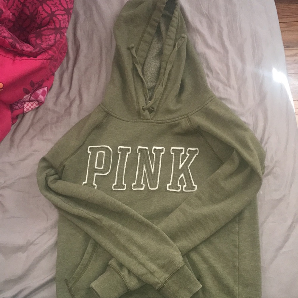PINK green hoodie